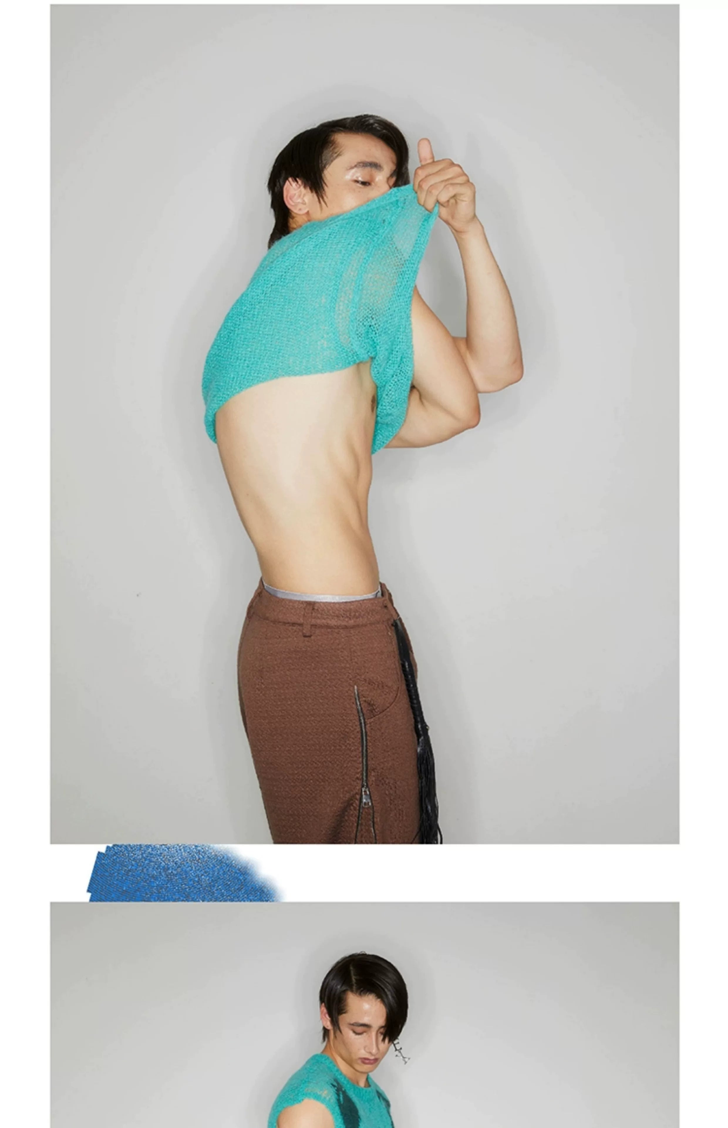 Handmade Vintage Cutout Fishnet Sleeveless Sweater
