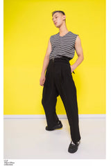 Double Belt Metal Buckle Casual Pants