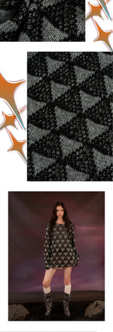 Loose Vintage Triangle Mesh Sweater