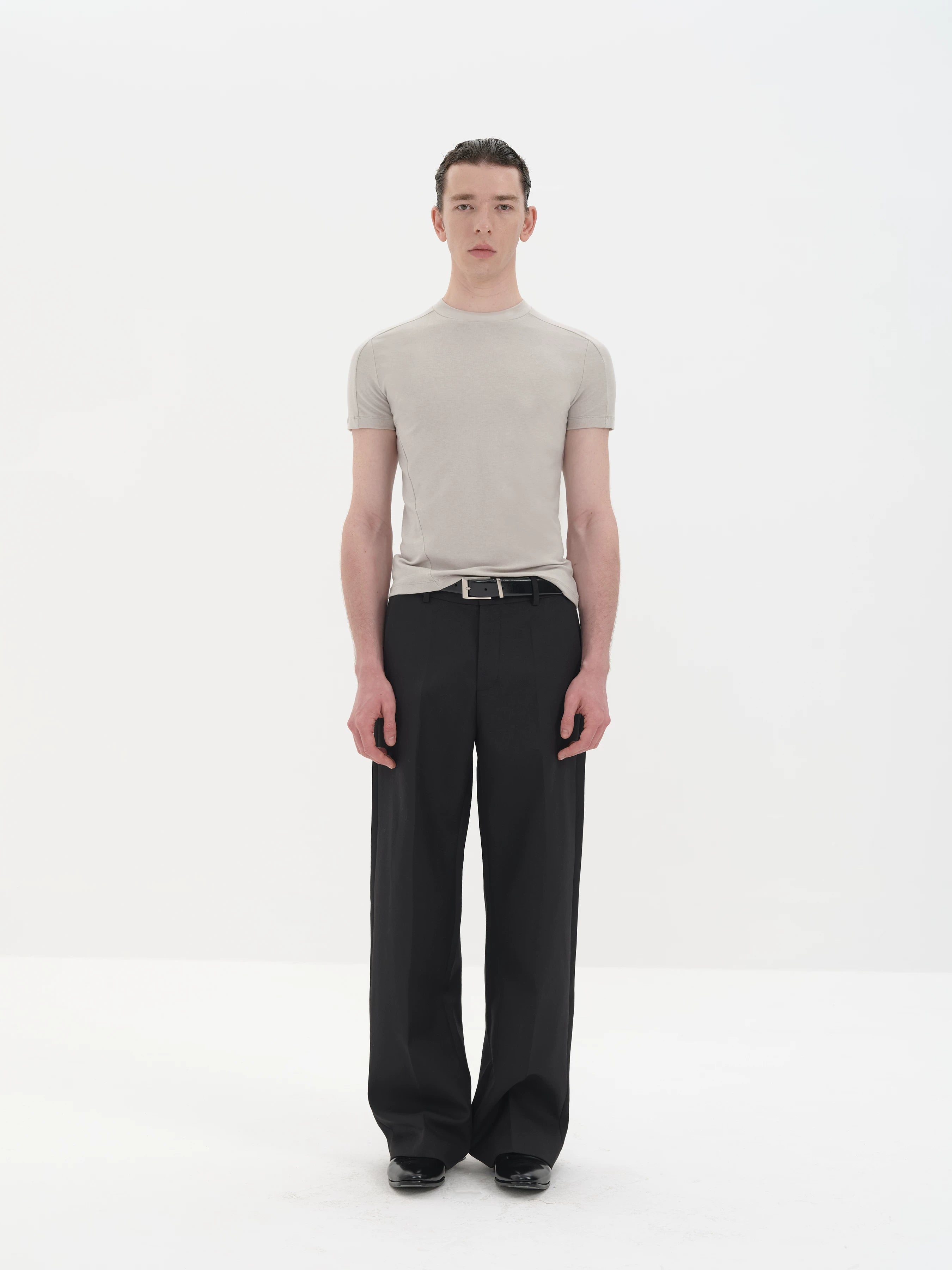 Slim Fit Paneled Merino Lyocell Tee
