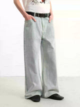 Light Blue Slub Straight Denim Jeans