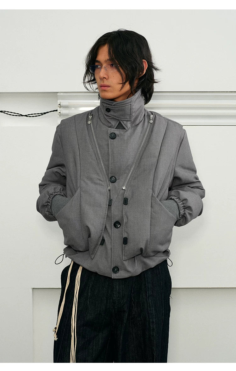 Men's Winter 3-in-1 Vest Scarf Coat