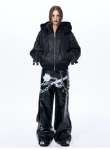 Men's Dual Hood Bomber Puffer Jacket