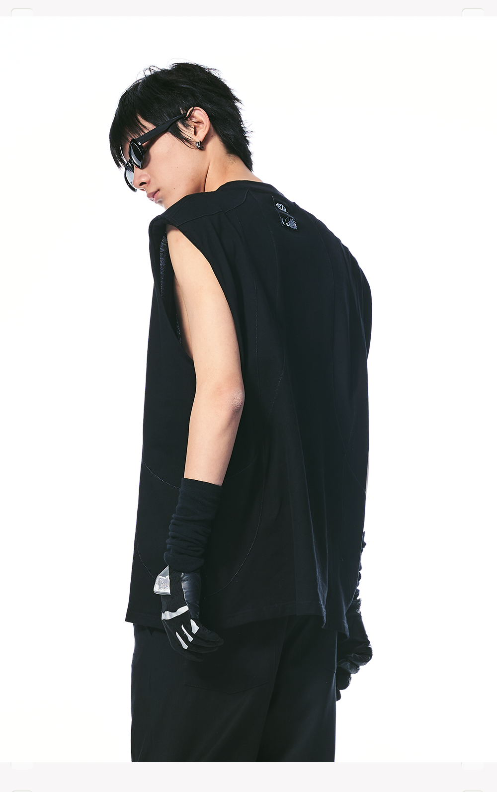 Black Deconstructed Padded Tank Top