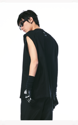 Black Deconstructed Padded Tank Top