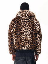 Men's Reversible Quilted Leopard Leather Jacket