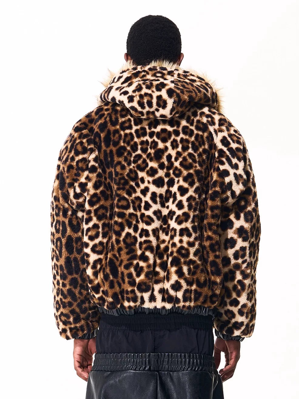 Men's Reversible Quilted Leopard Leather Jacket