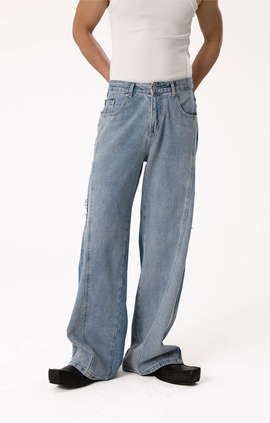 Men's Blue Gradient Distressed Jeans