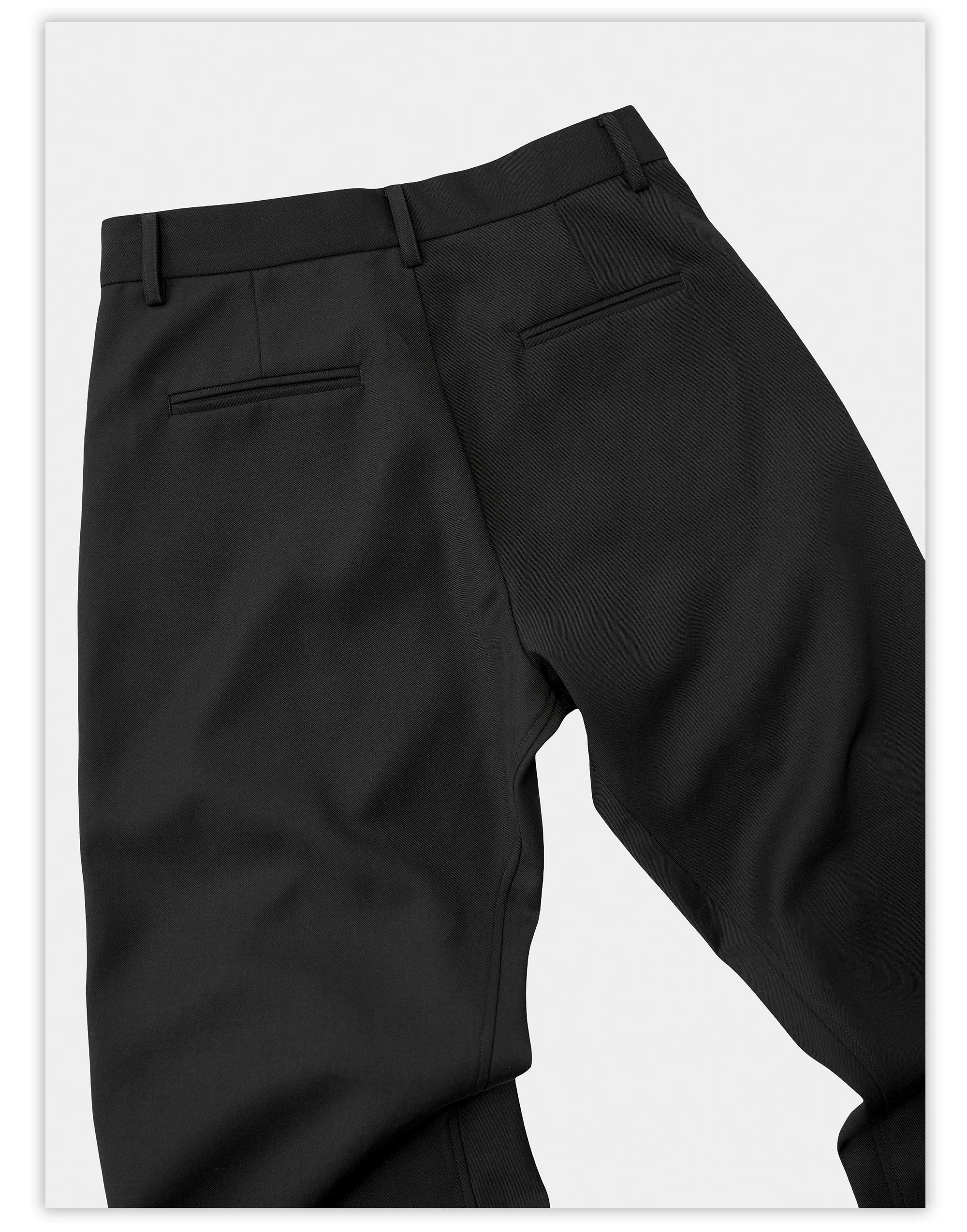 Matte Black Wrinkle-Resistant Dress Pants