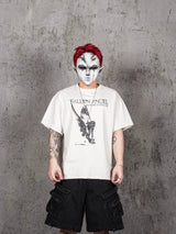 Distressed Fallen Angel Printed Vintage Tee