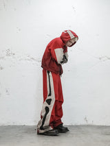 Skeleton Color Block Tie-Dye Zip Hoodie
