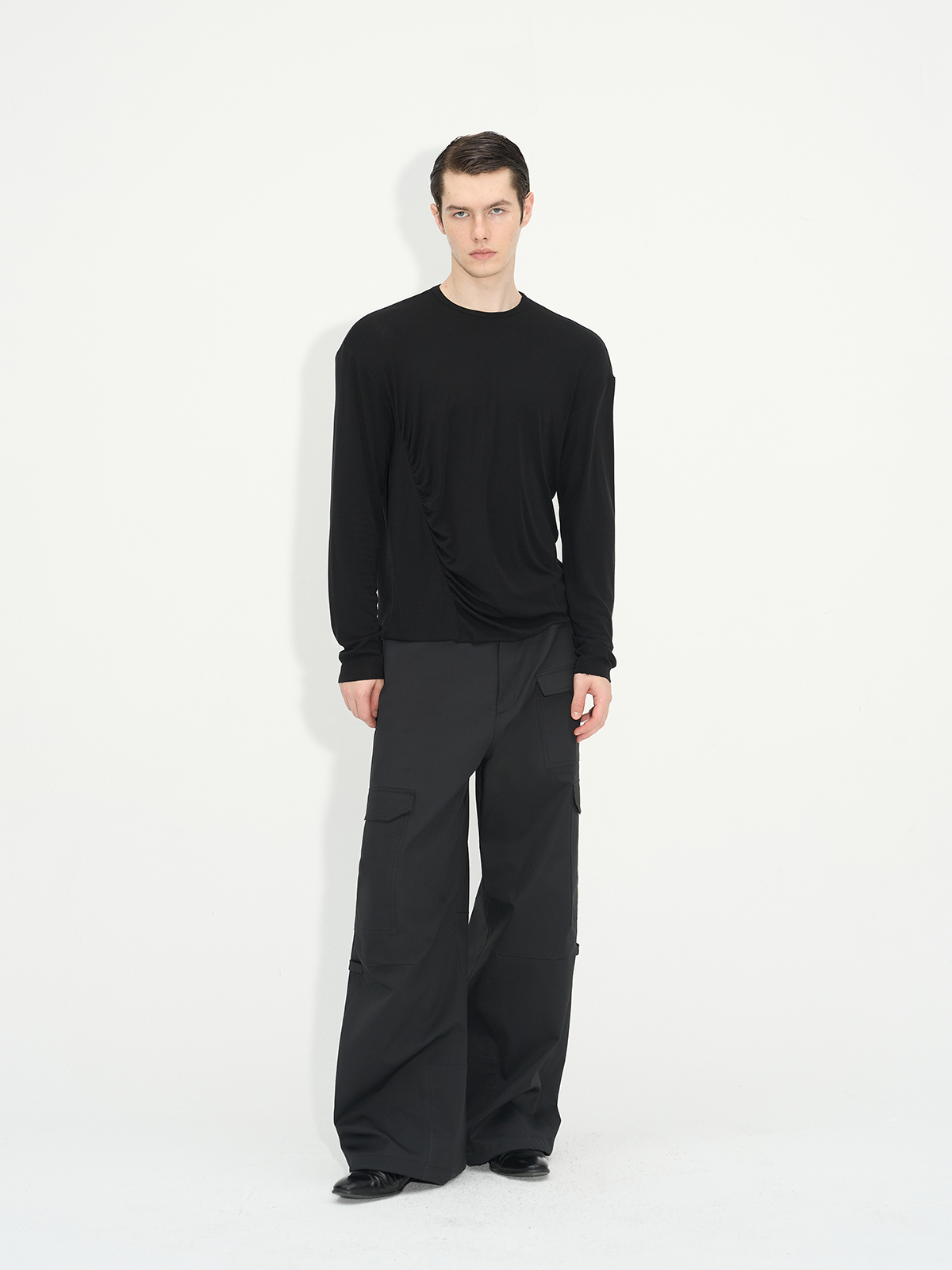 Comfortable Rippled Wool Long Sleeve Top