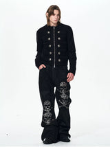 Men's Black Knit Sweater Coat
