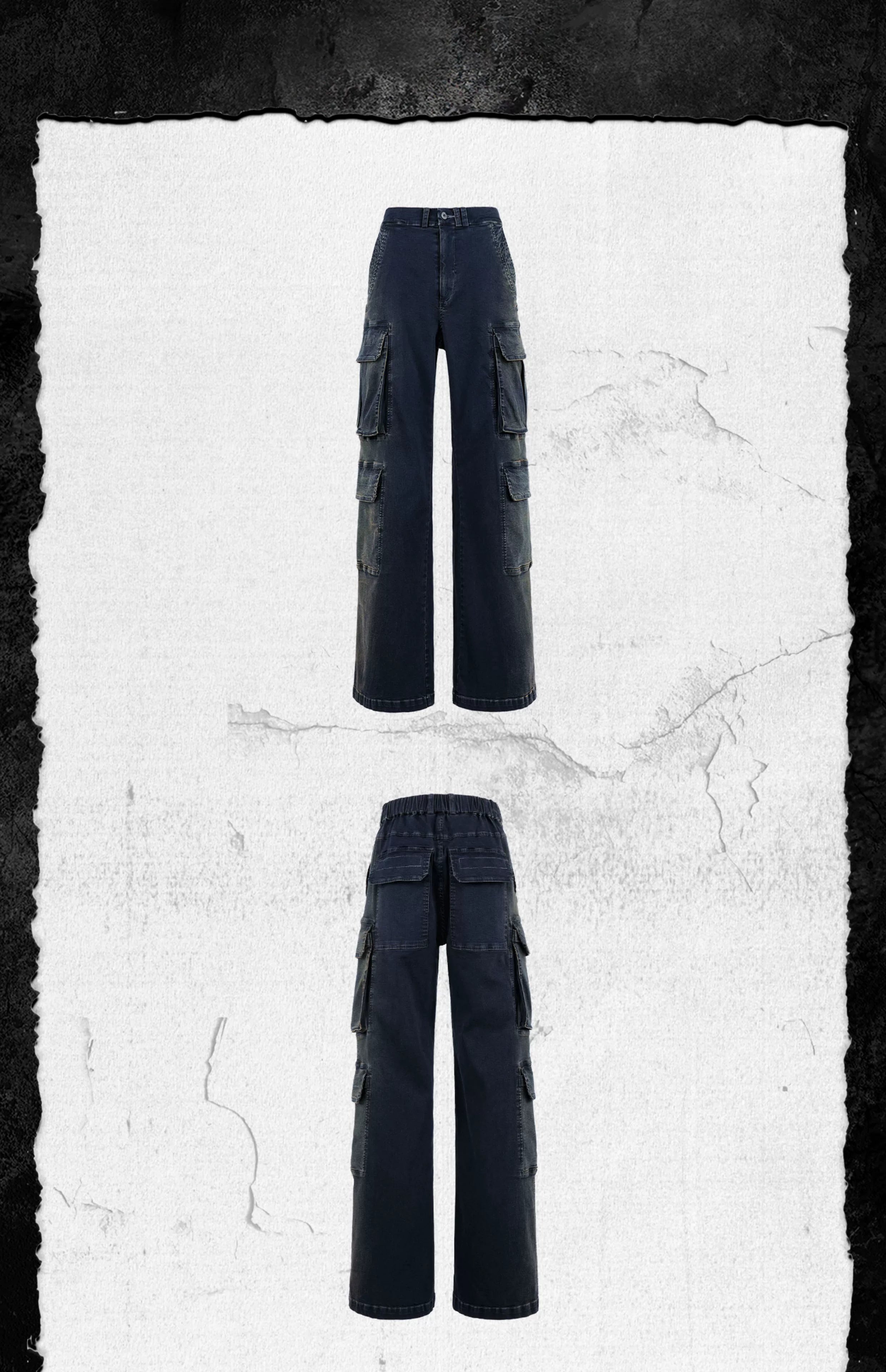 Gradient Blue Distressed Four-Pocket Jeans