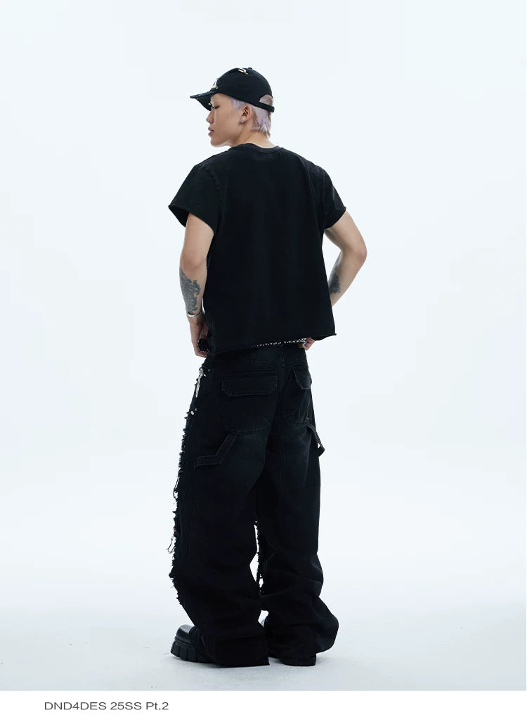 Washed Distressed Baggy Carpenter Jeans