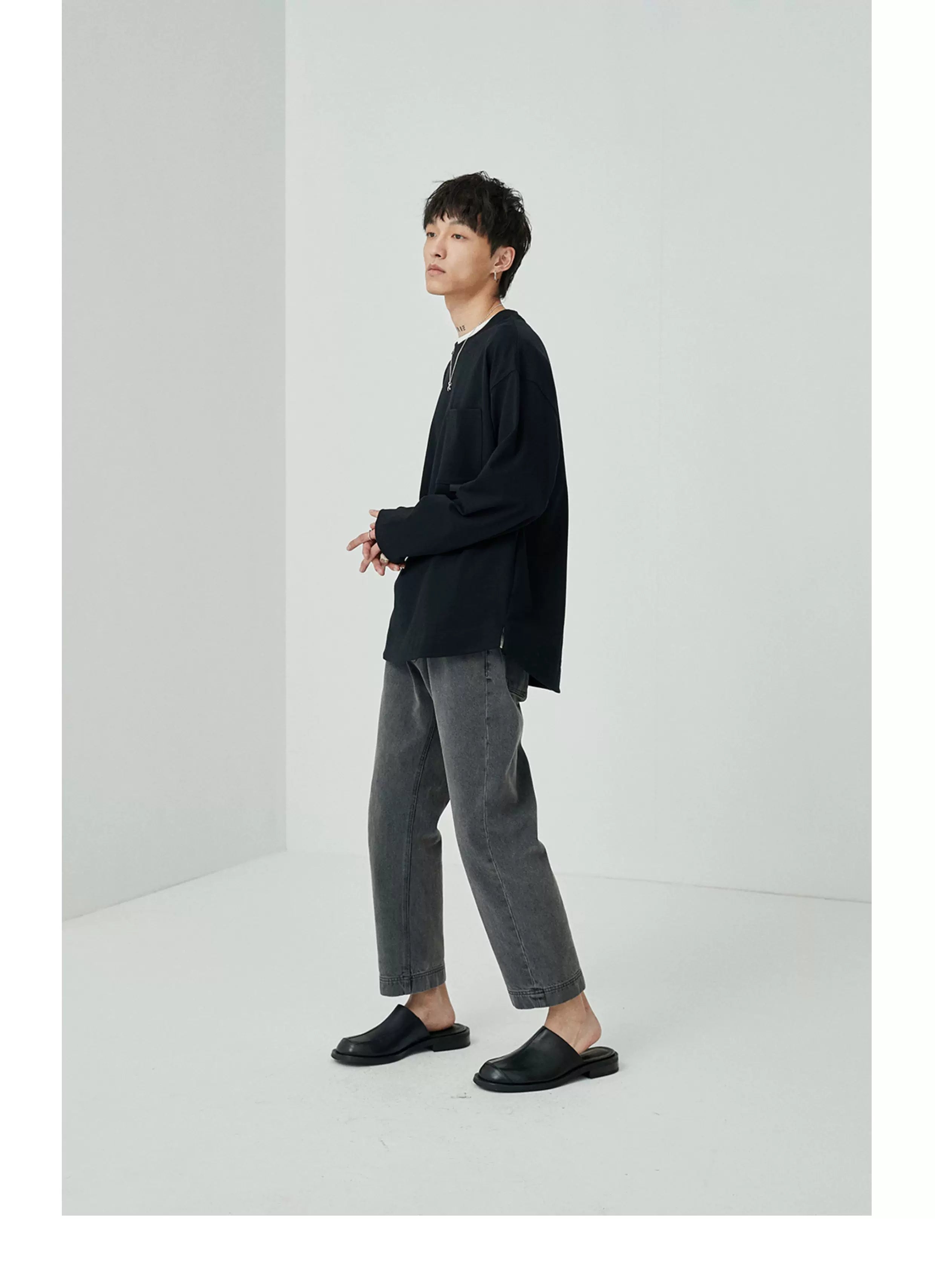 Ribbon Pocket Long Sleeve Tee