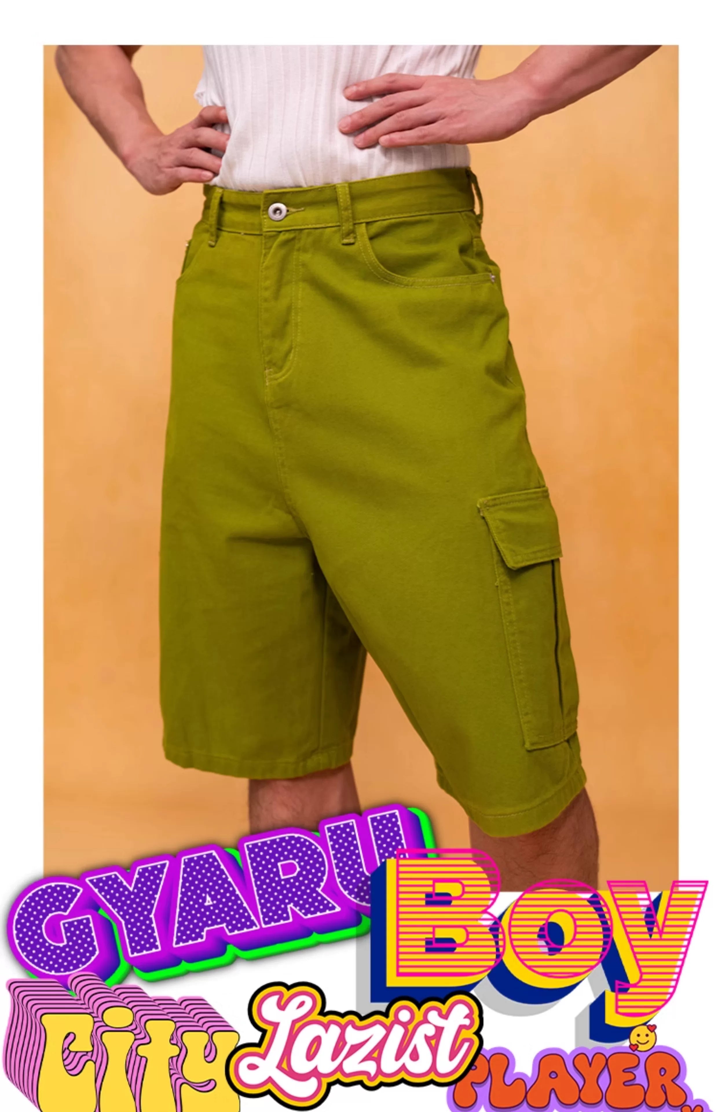 Men's Vintage Loose Cargo Denim Shorts
