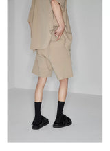 Plaid Multi-Pocket Elastic Waist Shorts