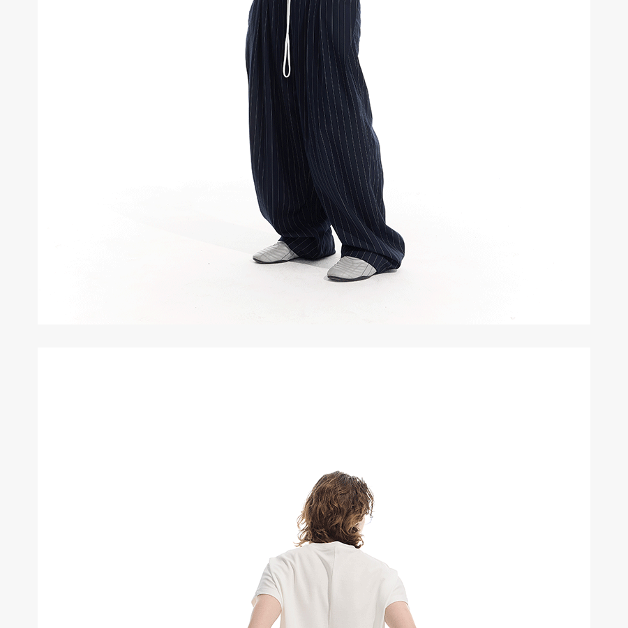 Striped Drawstring Elastic Casual Pants