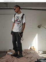 Vintage Parody Print Cropped Crew Tee