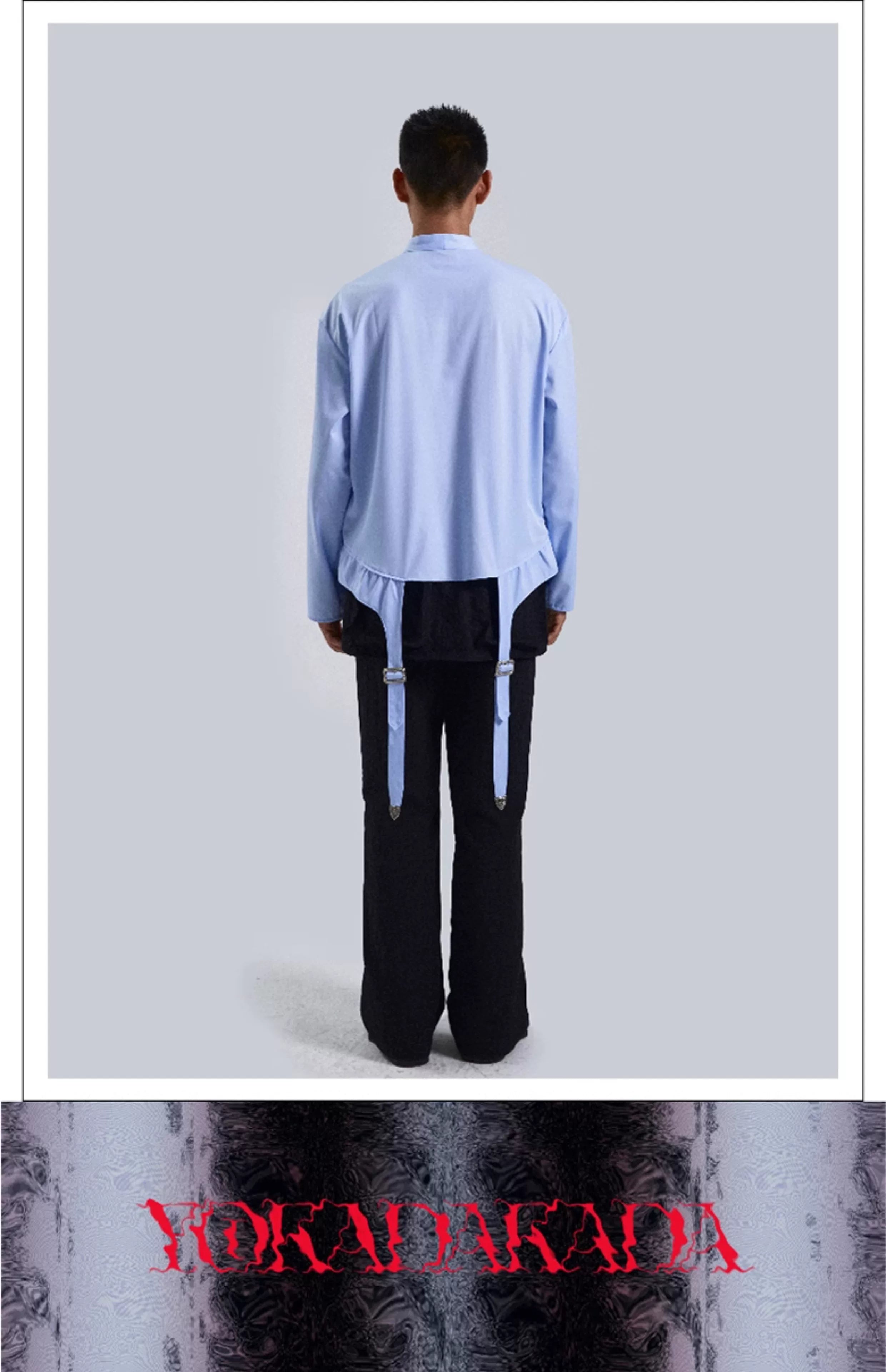 Blue Bow Tie Long Sleeve Shirt