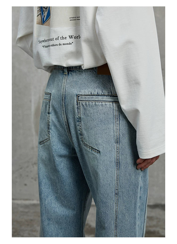 Vintage Washed Flared Denim Pants
