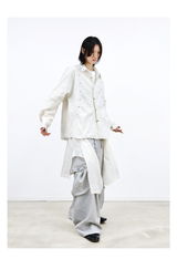 Two-Tone Deconstructed Studded Hem Shirt