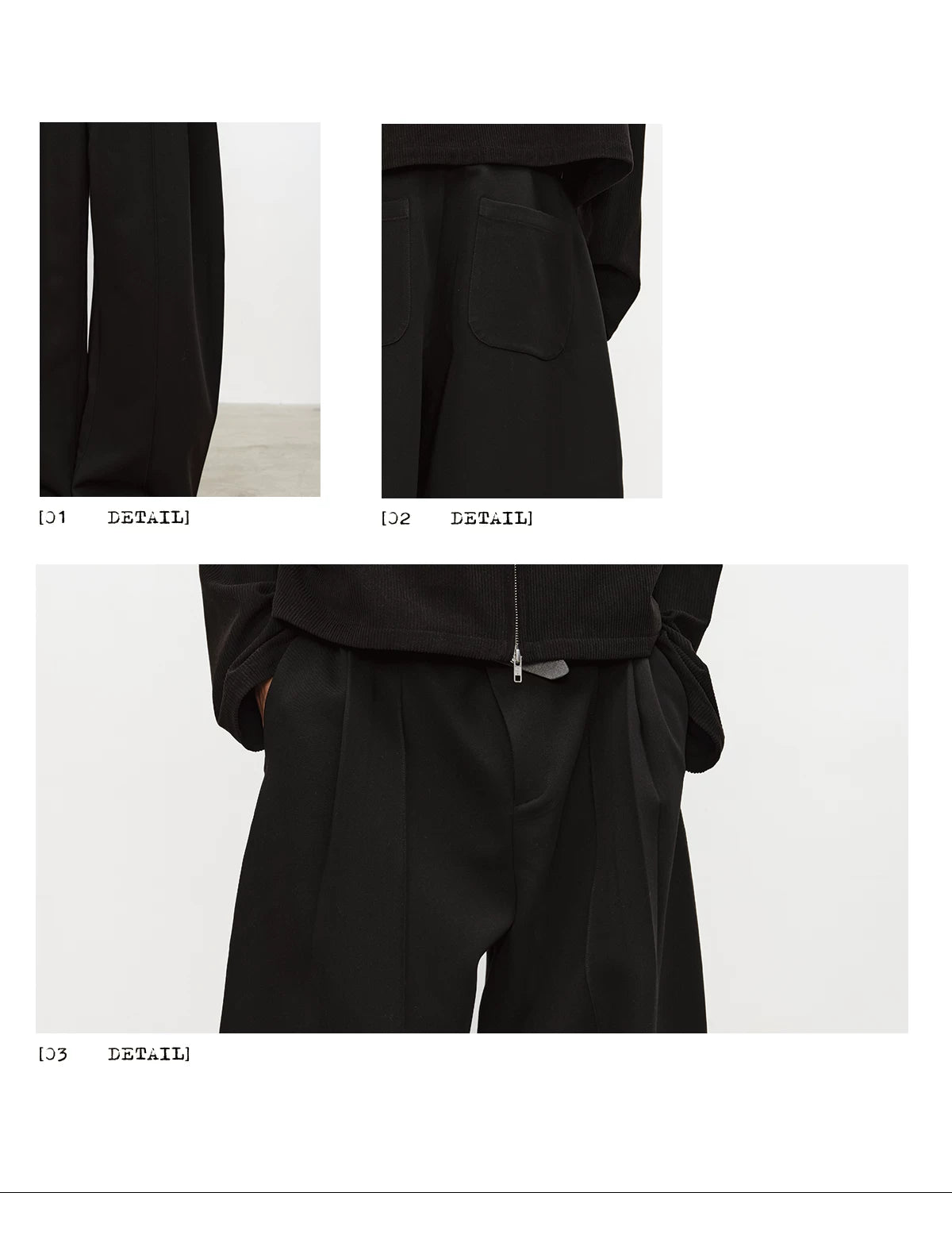 Curved Knife Pleated Wrinkle-resistant Pants