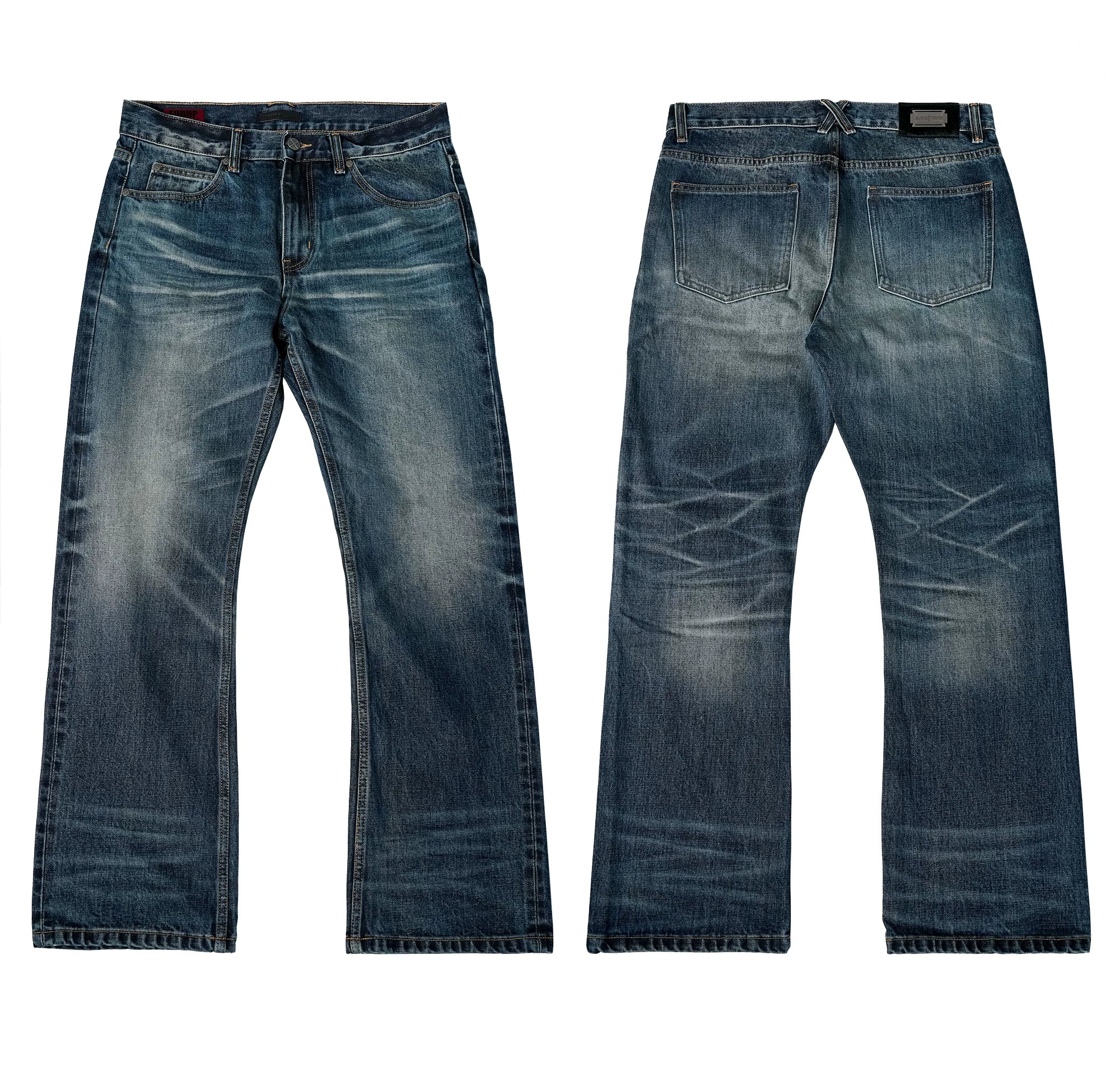 Dark Ice Blue Wash Straight Jeans