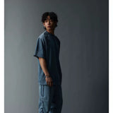 Two-Tone Washed Mesh Patchwork Tee
