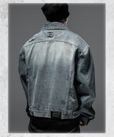 Loose Vintage Blue Distressed Denim Jacket