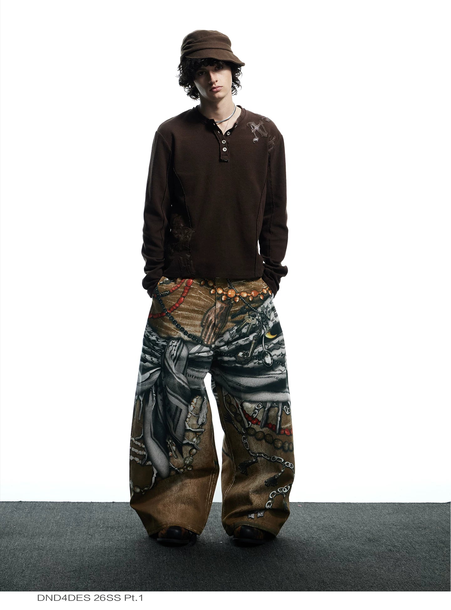 Vintage 3D Printed Baggy Jeans