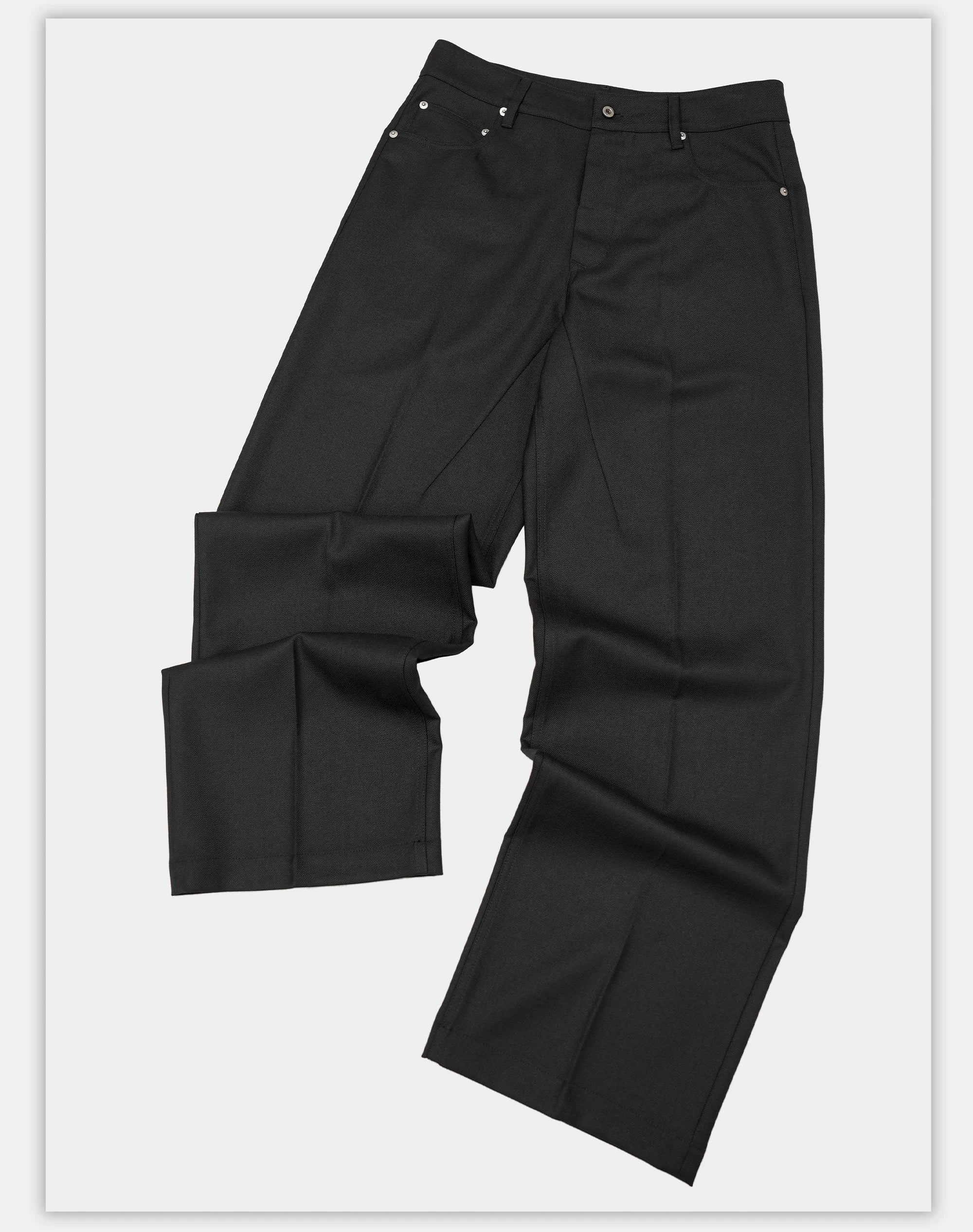 Wide Leg Wrinkle-free Wool Trousers