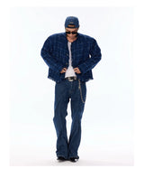 Elegant Retro Plaid Boxy Tweed Jacket