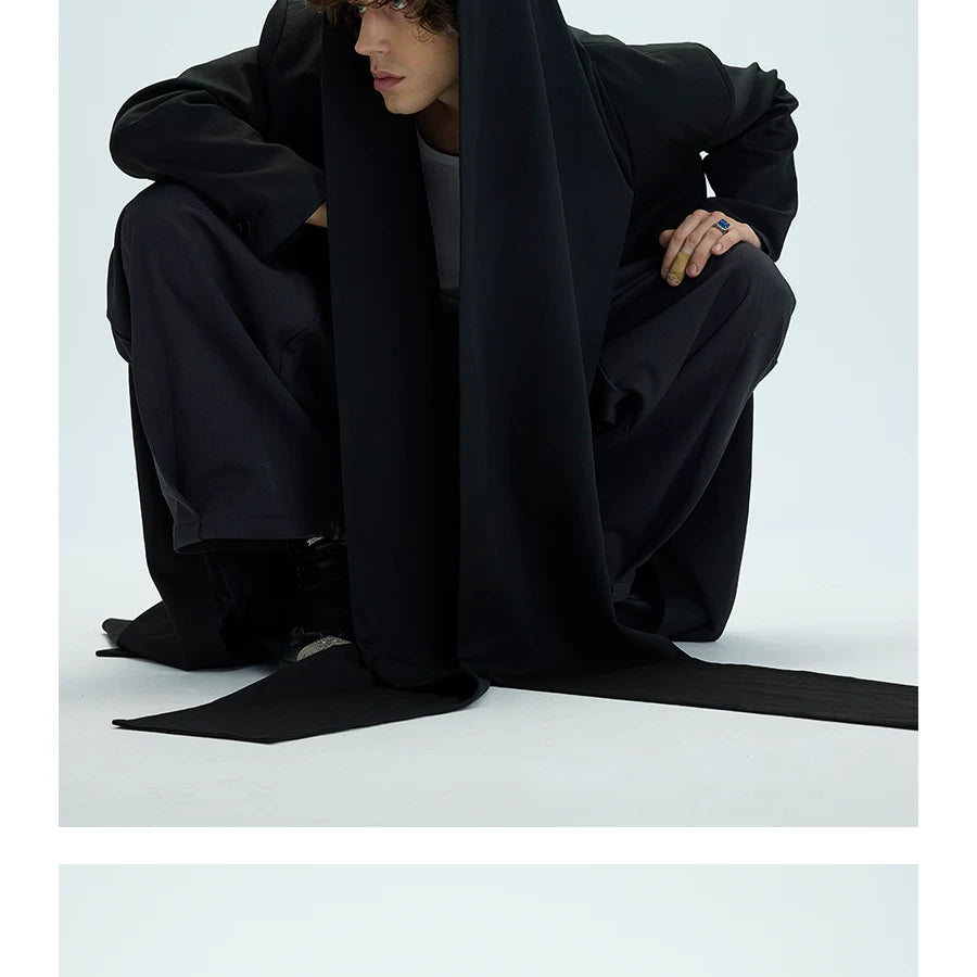 Thick Multi-Wear Hooded Scarf Blazer Coat