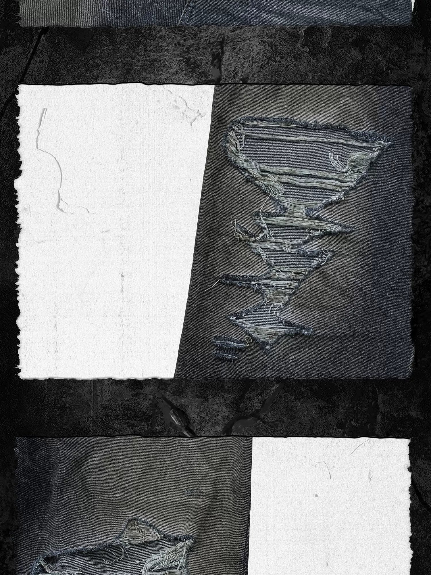 Muddy Distressed Ripped Baggy Jeans