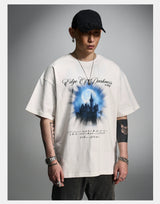 Loose Ivory Printed Short Sleeve Tee