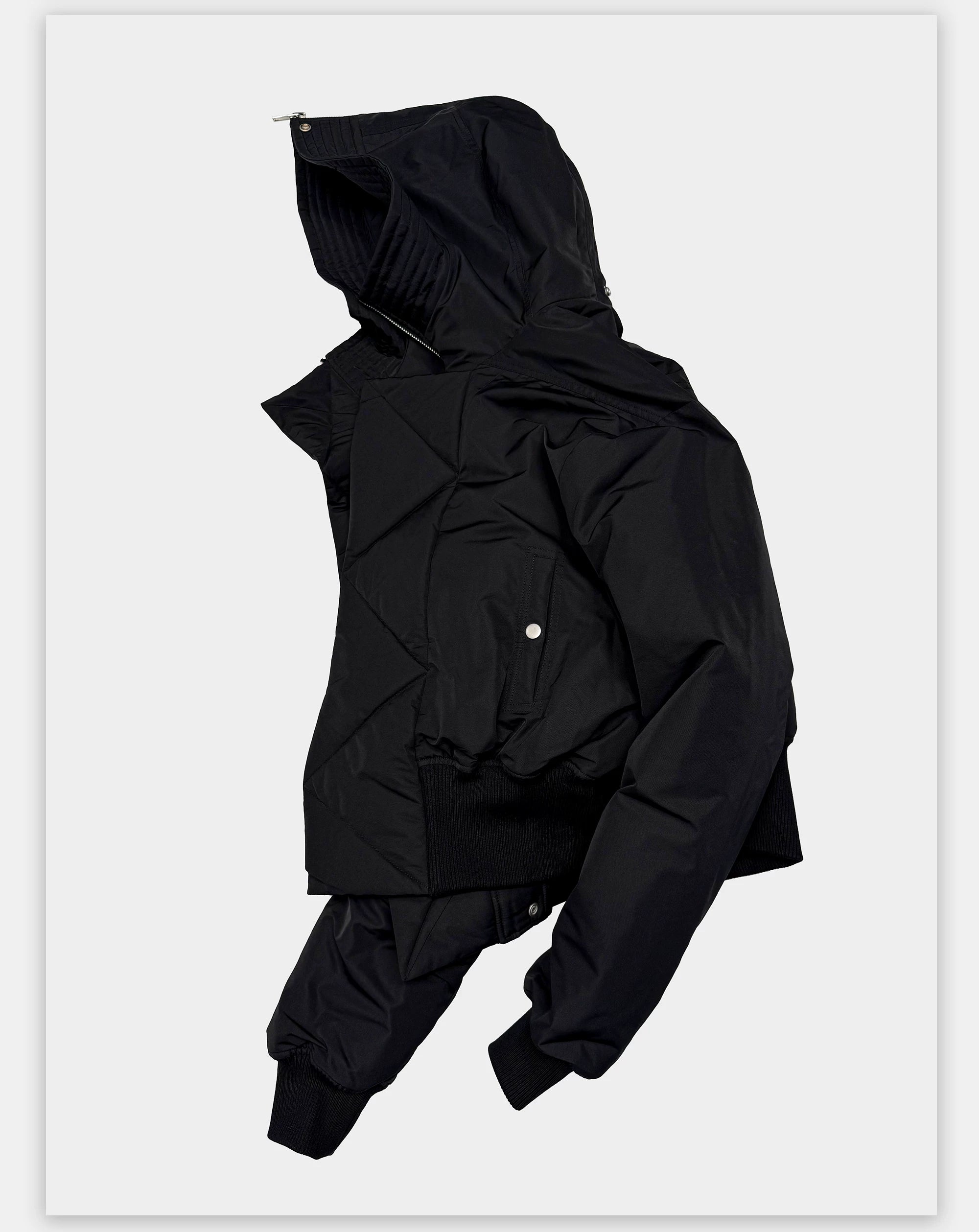 Dark 3M Oversized Hooded Bomber Jacket