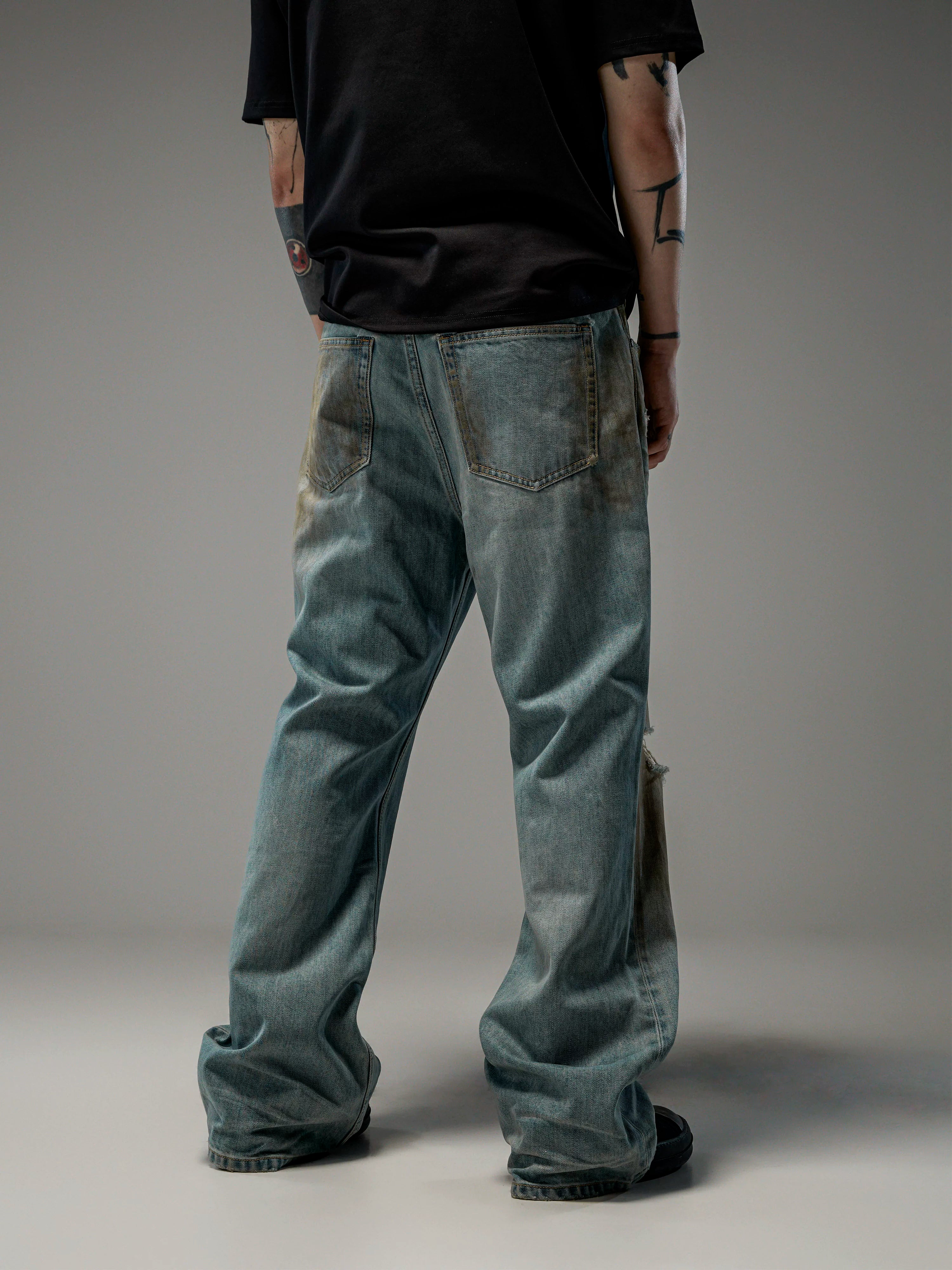 Tawny Distressed Loose Straight Jeans