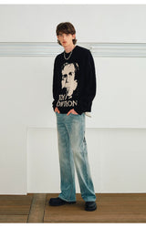 Couple’s Faux Mink Portrait Jacquard Sweaters
