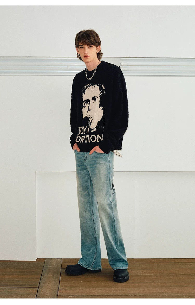 Couple’s Faux Mink Portrait Jacquard Sweaters