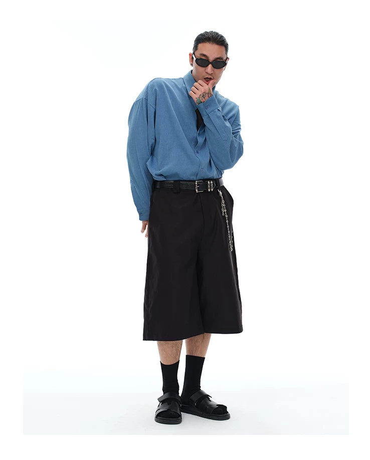 Men's Misty Blue Long Sleeve Shirts