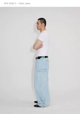 Three-Piece Raw Hem Curved Jeans