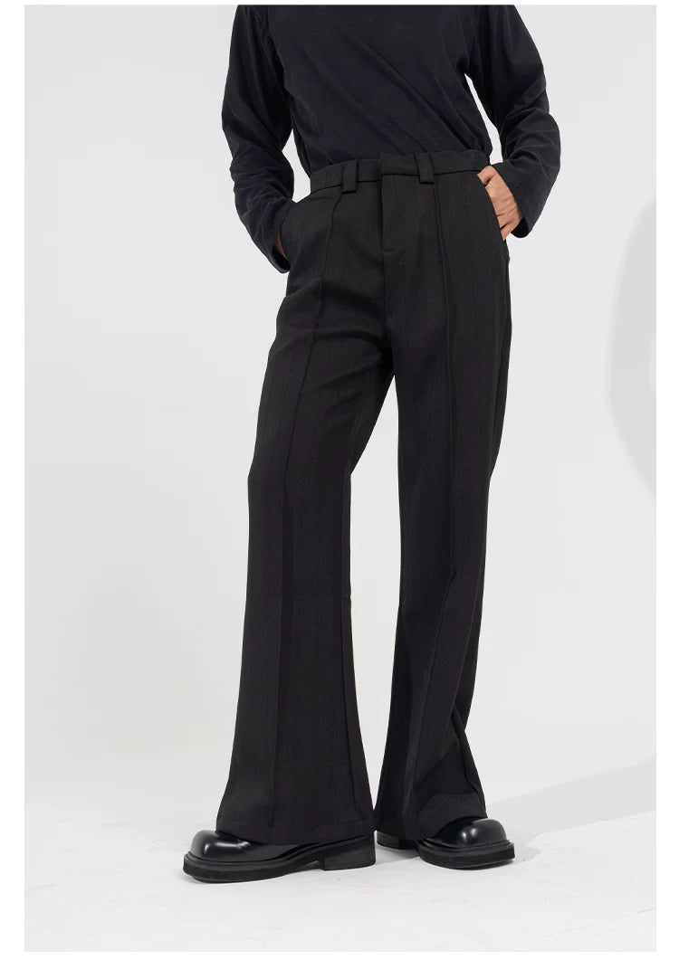 Men's Slim Striped Flared Casual Pants