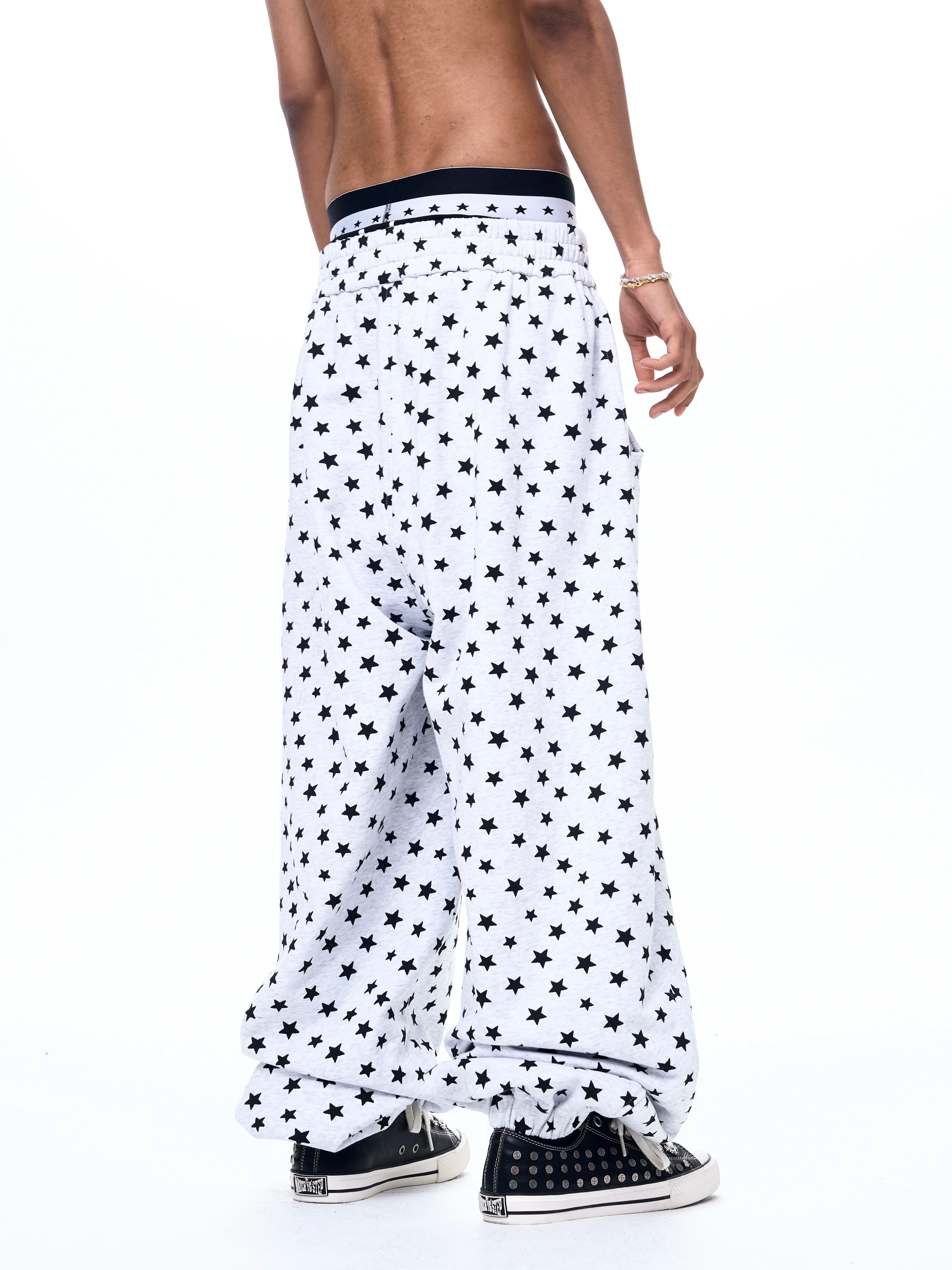 Men's Star Polka Dot Print Joggers