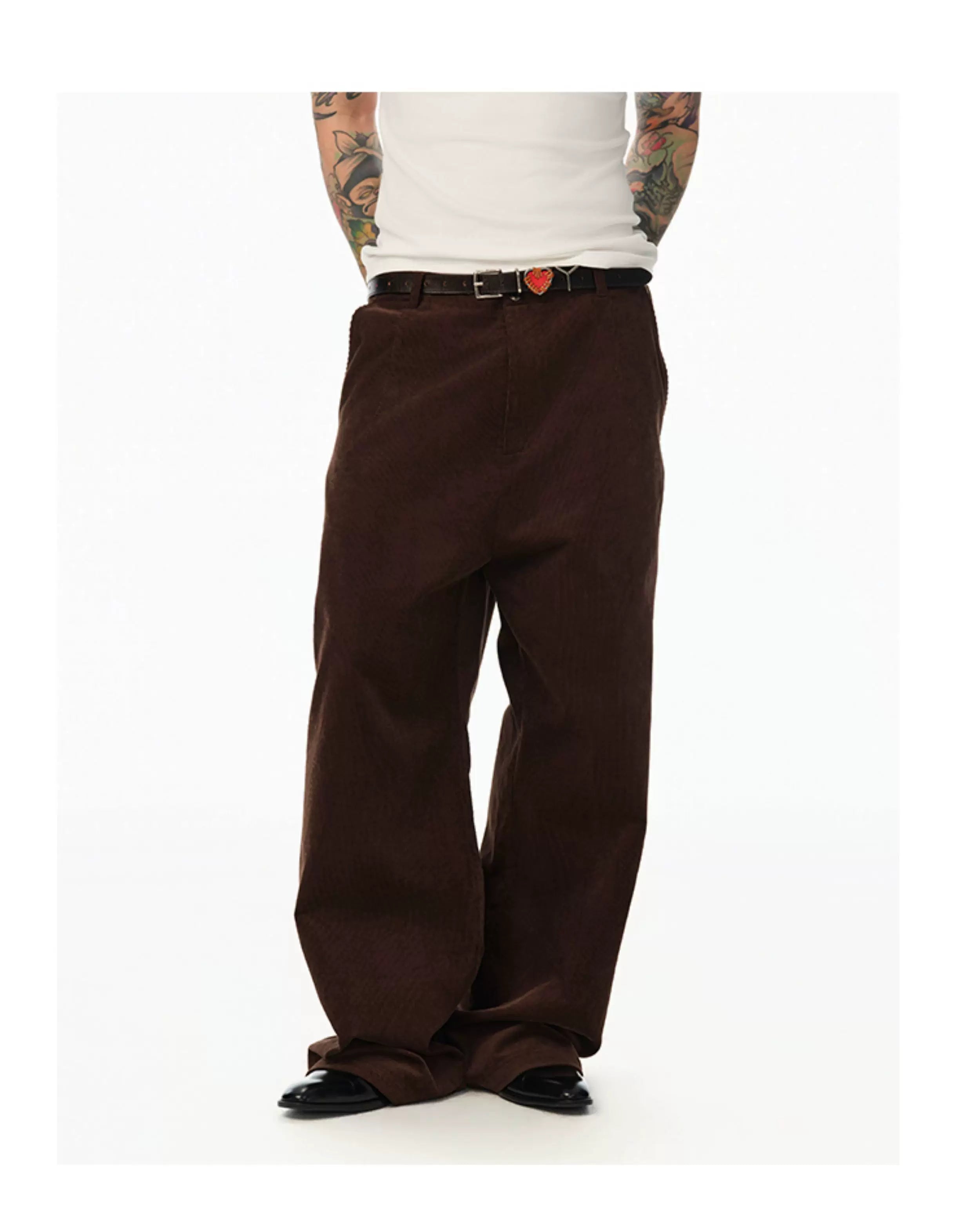 Imported Corduroy Wide Leg Straight Pants