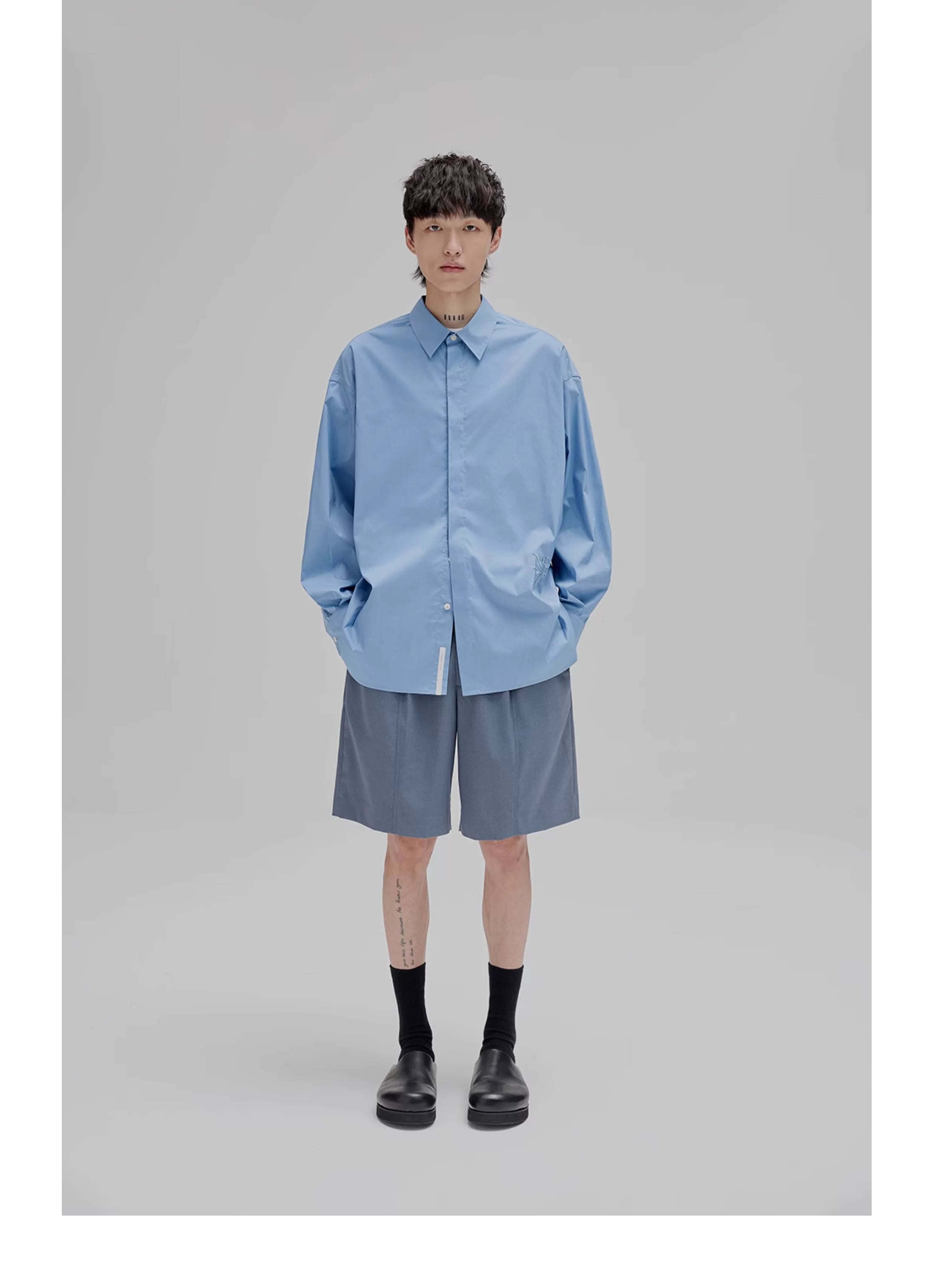 Basic Embroidered Pima Cotton Blend Shirt