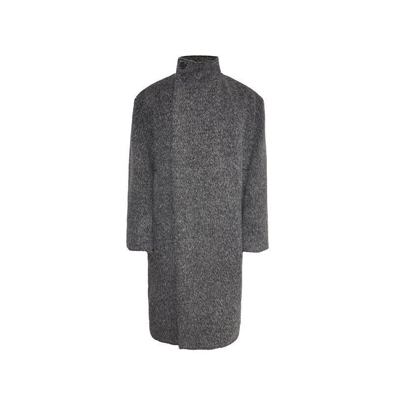 Pleated Back Wrap Cocoon Coat