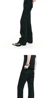 Rivet Slim Canvas Punk Jeans
