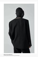 Unisex Loose Padded Uncollared Blazer